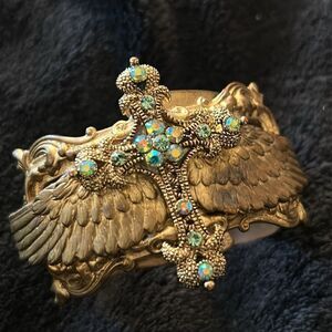 Gold Winged Cross Bracelet